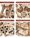 Motorcycle Puzzle 3D Wooden DIY Children Game Assembly Wood Model Kit Building Blocks