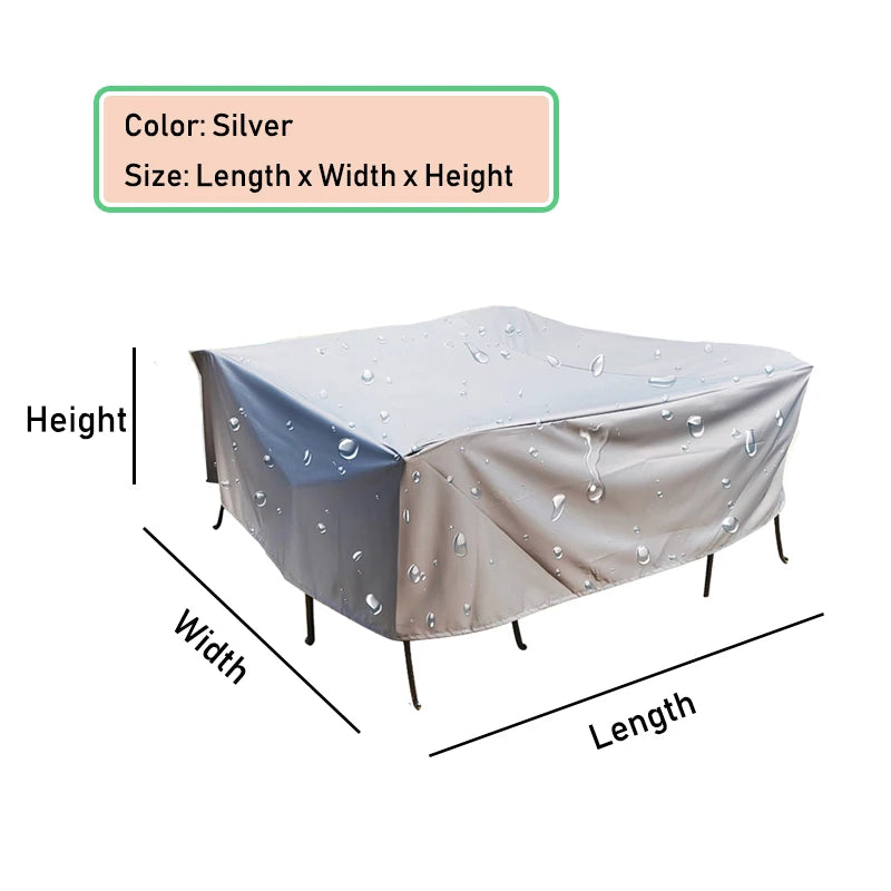 Waterproof Outdoor Patio Garden Furniture Covers Rain Snow Chair Cover for Sofa Table Chair Dust Proof Gray Black