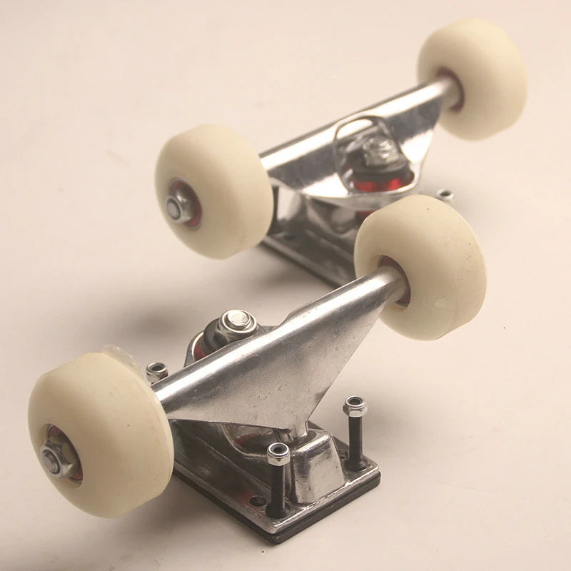 2 Sets Skateboard Wheels Aluminum Alloy Skateboard Trucks Four-wheel Skateboard Support And Wheels Parts Long Board Mini Cruiser