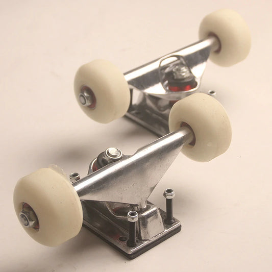2 Sets Skateboard Wheels Aluminum Alloy Skateboard Trucks Four-wheel Skateboard Support And Wheels Parts Long Board Mini Cruiser