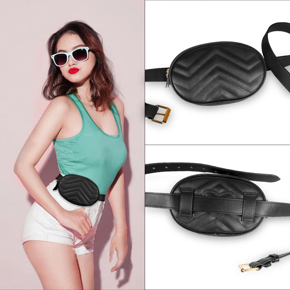 Waist Pack Fanny Pack Designer Belt Bag Fashion Chest Bag  Girls Cute Easy Phone Pocket PU Leather Hot Bambang