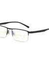 Progressive Multifocal Reading Glasses Half Frame Metal Presbyopia Eyewear Anti Blue Ray Square Magnifying Eyeglaases