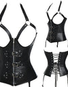 Plus Size Steampunk Gothic Corset Bustier Steel Boned Leather Waist Trainer Corset Bustier Waist Cincher Shaper Corselet