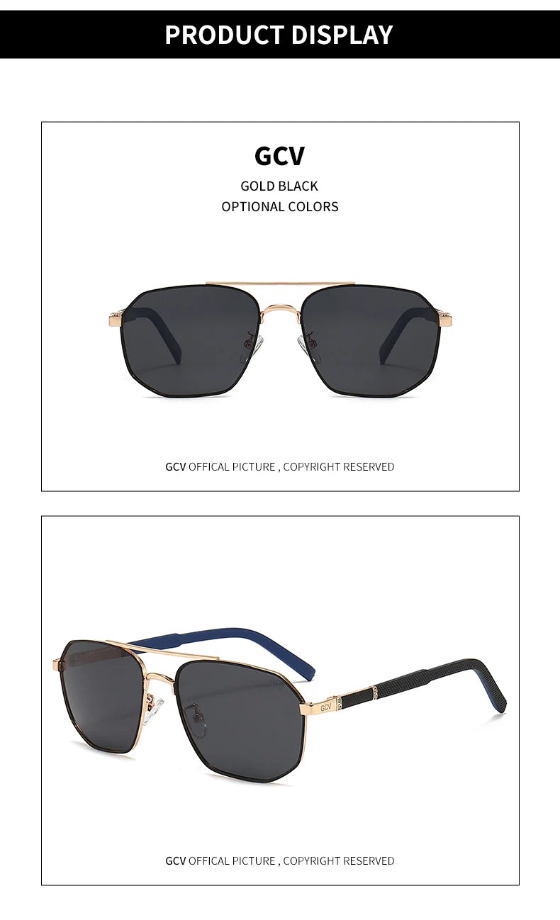 Classic Pilot Square Metal Frame Polarized UV400 Driving Sunglasses for Men Outdoor Eyewear