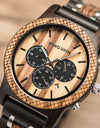 Watches Japanese Quartz Wooden Wristwatch Chronograph Top Brand Luxury Stopwatch Auto Date
