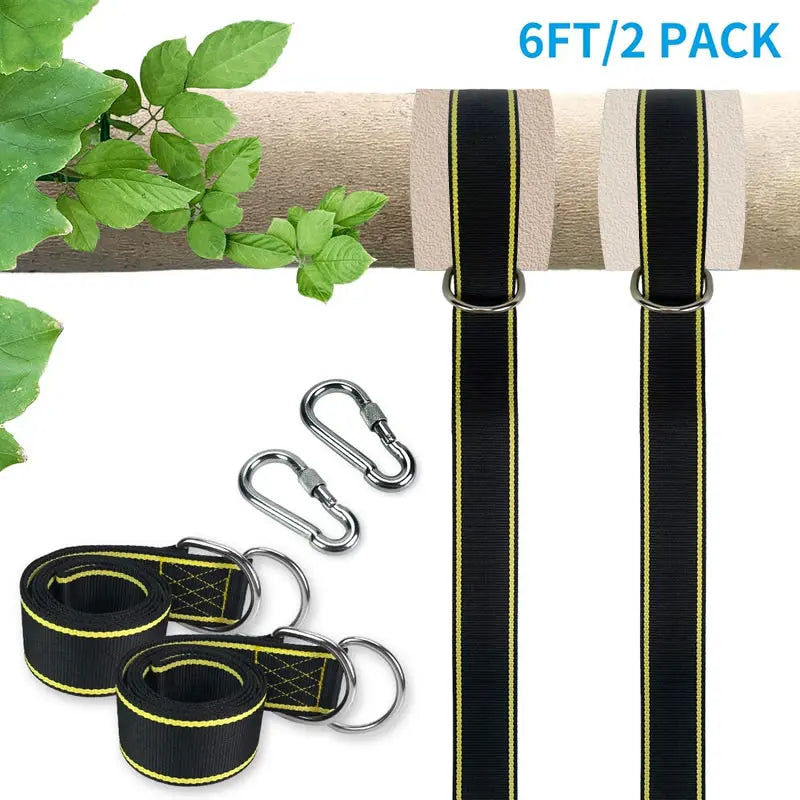 Lighten Up Hammock Straps Rope Carabiner Tree Swing Hanging Kit Hammock Straps Camping 350KG Load Capacity Rope Carabiner