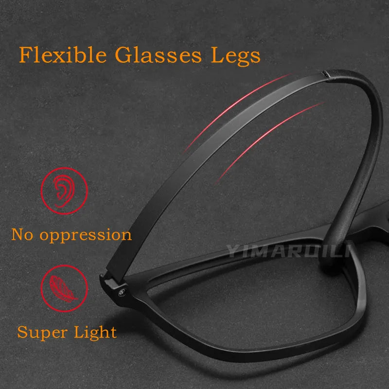 Ultra Light Square Comfortable Large Eyeglasses Pure Titanium Fashion Optical Prescription Glasses Frame Men HR3068