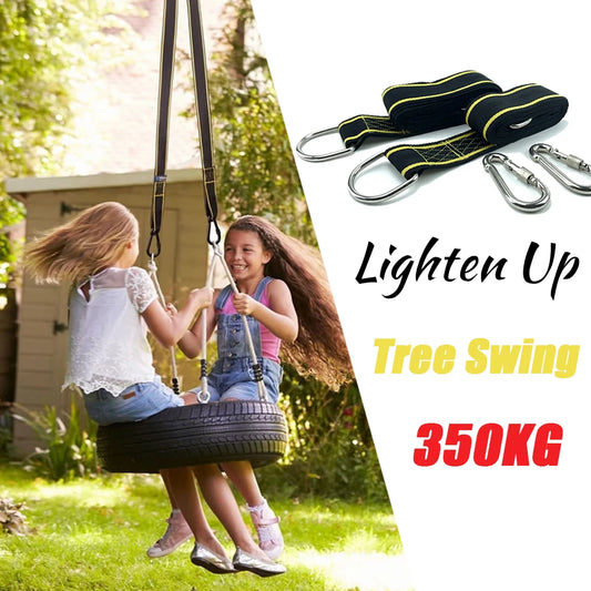 Lighten Up Hammock Straps Rope Carabiner Tree Swing Hanging Kit Hammock Straps Camping 350KG Load Capacity Rope Carabiner