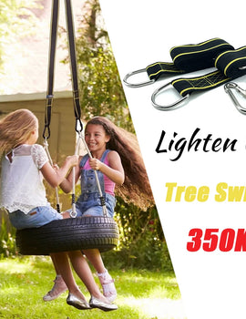 Lighten Up Hammock Straps Rope Carabiner Tree Swing Hanging Kit Hammock Straps Camping 350KG Load Capacity Rope Carabiner