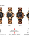 Wristwatches Quartz Watch Auto Date Real Wood Irregular Dial Colorful Band
