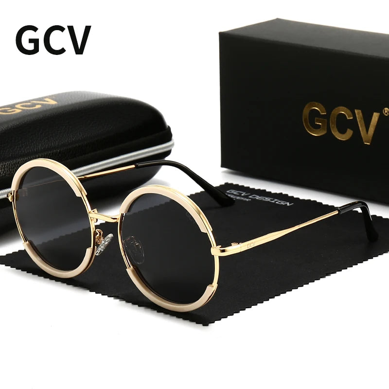 Round Frame Punk Style Polarized Sunglasses Metal Frame UV400 Unisex Fashion Eyewear