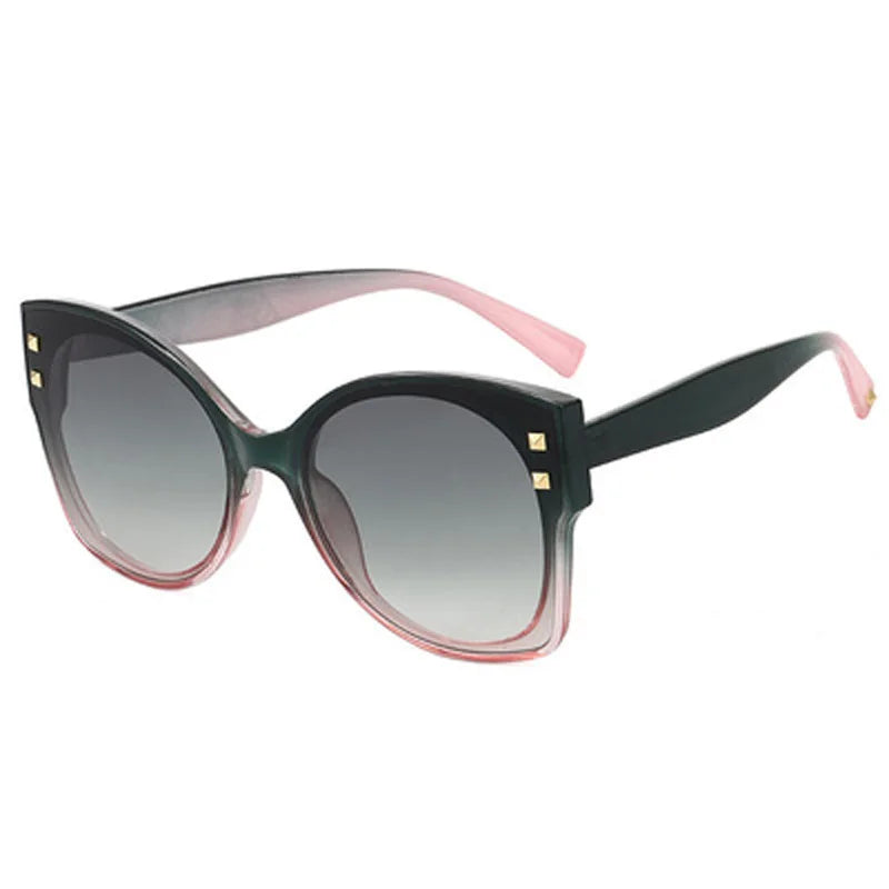 Retro Sunglasses Stylish Glasses Round Full Frame Gradient Lens Sunglasses