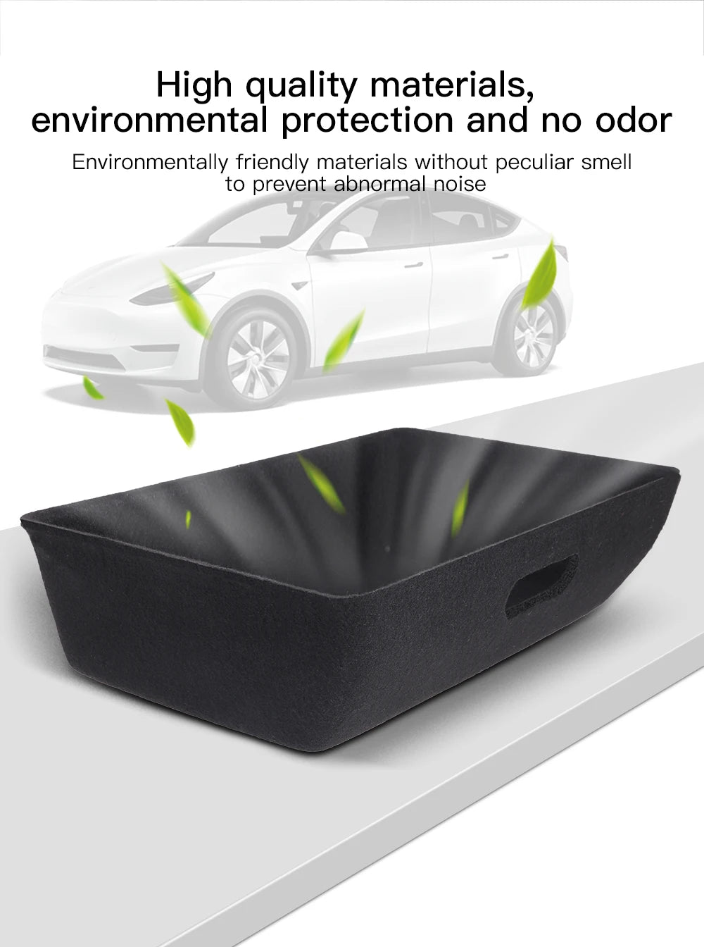 Under Seat Storage Drawer Organizer for Tesla Model Y 2021 2024 Felt ABS Hidden Storage Box