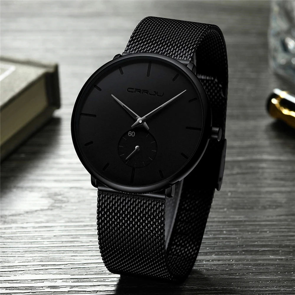 Fashion Blue Men Watch Top Luxury Brand Minimalist Ultra-thin Quartz Watch Casual Waterproof Clock Relogio Masculino