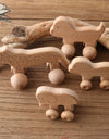 Wooden Child Block For Babies BPA Free Organic Beech Animal Shape Baby Toy Car Montessori Toys Brain Game Handmade Crafts Gifts