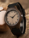 Black Men Wristwatch Quartz Wooden Watch Logo Designs Special Gift With Leather Band Wood Watches
