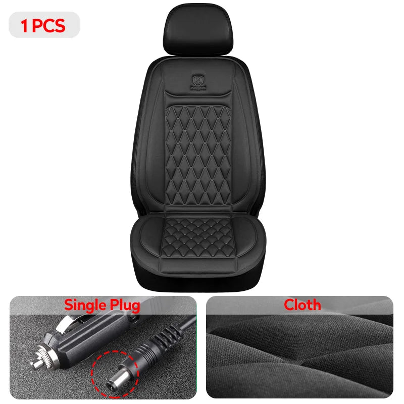 Heated Car Seat Cover 12-24V Universal Car Seat Heater 30'S Fast Heating Pad Thicken Car Heated Seat Cushion Warm Seat Protector