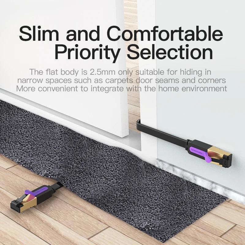 Cat7 Ethernet Cable Cat7 High Speed Flat Gigabit STP RJ45 10Gbps Network Lan Cable for Router PS5 PS4 PS3 Patch Cord