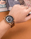 Quartz Watches Show Date Display Zebra Enboy Wood Wristwatch Moon Shape