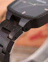 Watch Ebony Wood Timepieces Japan Movement Quartz Wristwatches Man Square Dial in Wooden Box