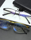 Progressive Multifocal Reading Glasses Half Frame Metal Presbyopia Eyewear Anti Blue Ray Square Magnifying Eyeglaases