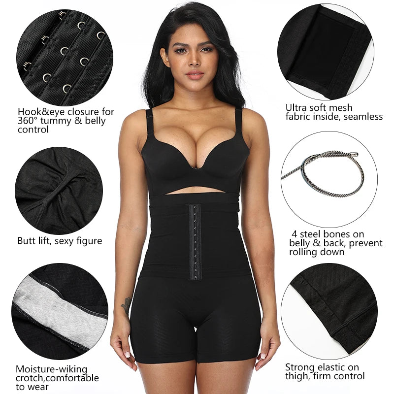 Women Shapewear High Waist Trainer Tummy Control Shorts Slimming Body Shaper Butt Lifter Boyshorts Corrective Underwear