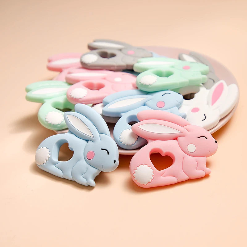 Silicone Teether Rodent Cartoon Animals 1pc Food Grade Silicone Pandents DIY Teething Toys For Teeth Tiny Rod Baby Teethers Gift