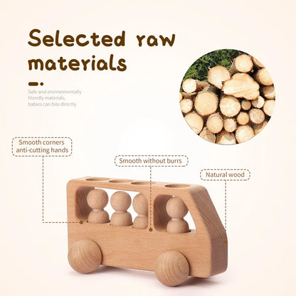 Montessori Wooden Toys for Children Puzzle Game Cartoon Wood Peg Dolls Educational Toy Car Newborn Baby Blocks Christmas Gifts