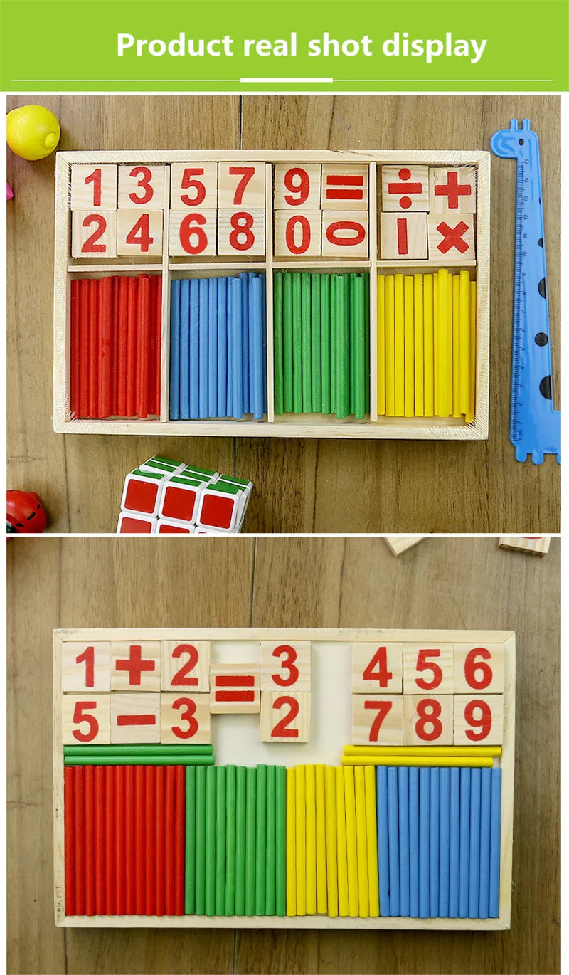 Learning math Wooden Educational Toys Digital Stick Montessori Teaching Aid Mathematics Enlightenment Knowledge
