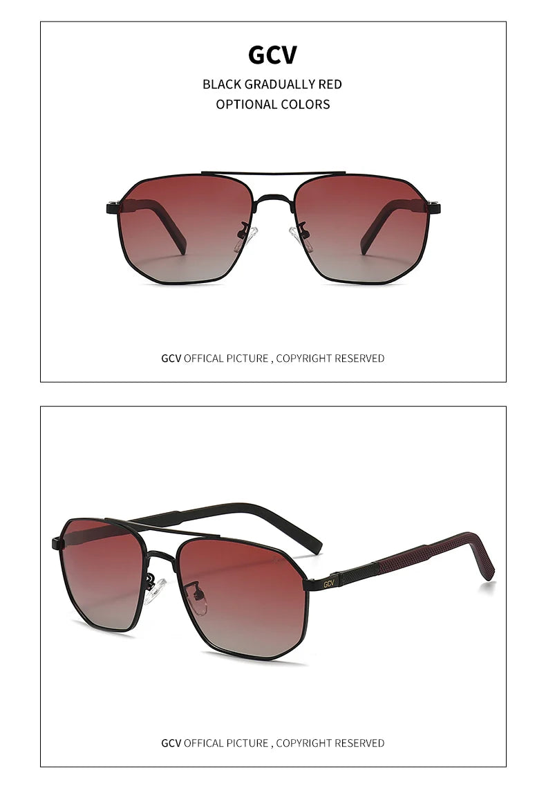 Classic Pilot Square Metal Frame Polarized UV400 Driving Sunglasses for Men Outdoor Eyewear