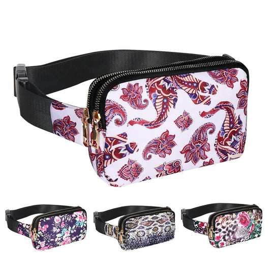 Flower Waist Bag Women Fashion Fanny Pack Bum Bag Hot Hip Bag Waist Purse Waterproof Belt  Pack Chest Bag Phone Pounch