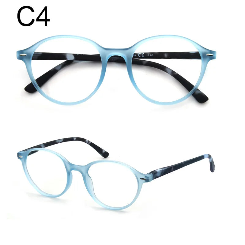 Reading Glasses Colorful Round Classic Readers Comfort Spring Hinge Lightweight Presbyopia