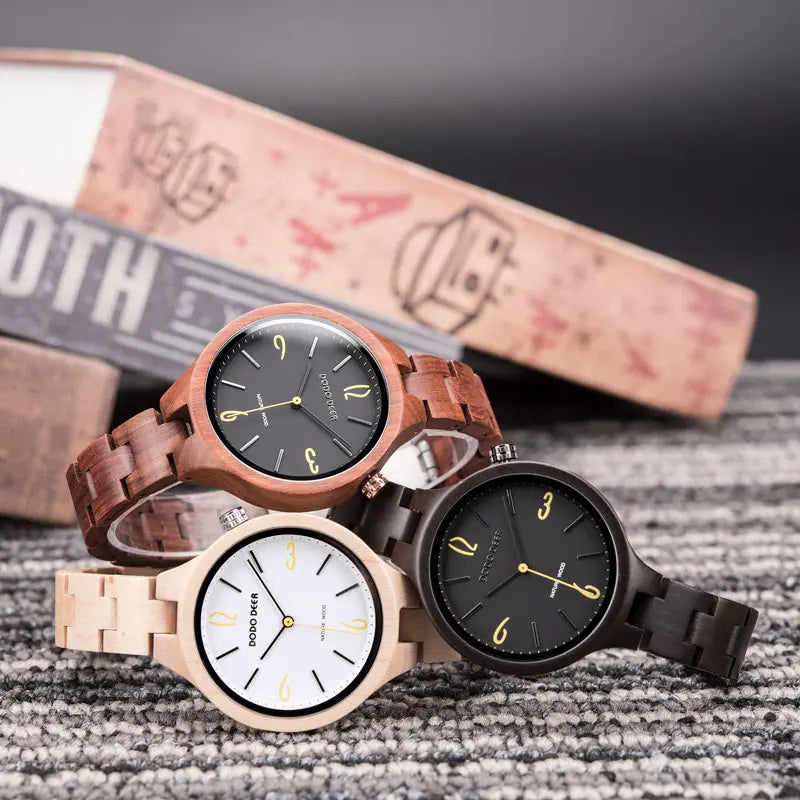 Wood Watches Casual Slim Wristwatch Unique Gift