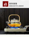 Bamboo-wood Glass Tea-making Teapot Hand-thickened Tea Pot with Filter Liner Flower Can Be Heated By Electric Pottery Oven