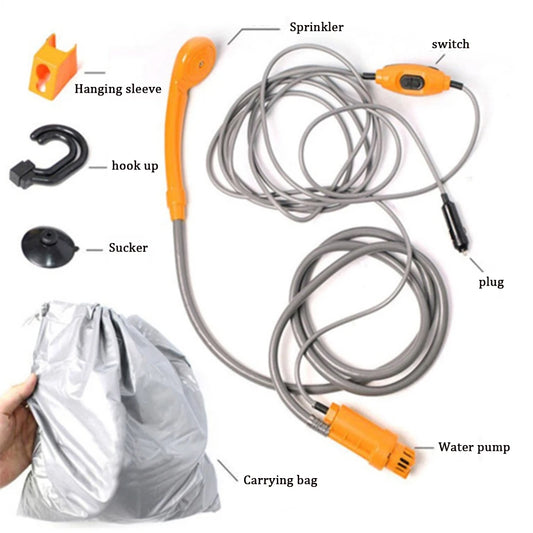 Portable 12V Camping Shower Pump Kit for Car Travel