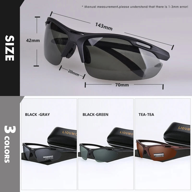 Ultralight Rimless Polarized UV400 Outdoor Sports Sunglasses for Men Women Driving Glasses