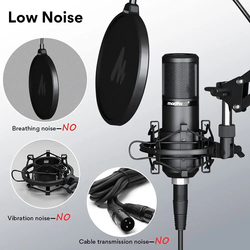 XLR Condenser Microphone Kit Professional Cardioid Vocal Studio Recording Mic for Streaming Voice Over Home-Studio.PM320S