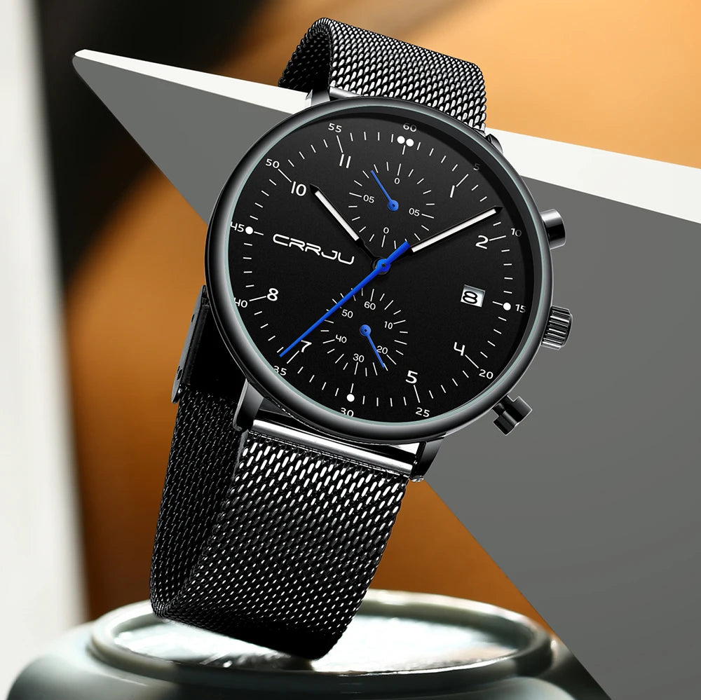 Mens Watch Top Luxury Brand Men Stainless Steel WristWatch Men's Military waterproof Date Quartz watches relogio masculino