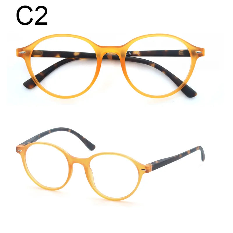 Reading Glasses Colorful Round Classic Readers Comfort Spring Hinge Lightweight Presbyopia