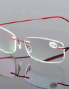 Titanium Alloy Rimless Reading Glasses Light Square Flexible Blue Proof Glasses Frame Women Anti-Blue Ray Glasses Men