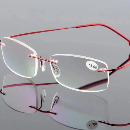 Titanium Alloy Rimless Reading Glasses Light Square Flexible Blue Proof Glasses Frame Women Anti-Blue Ray Glasses Men