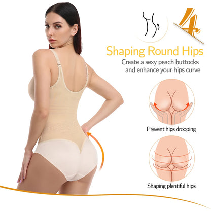 Women Shapewear Bodysuit Thong Panty Body Shaper Waist Trainer Corrective Underwear Tummy Control Shapewear