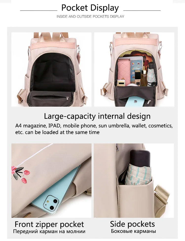 Waterproof Oxford Women Backpack Fashion Anti-theft Women Backpacks Print School Bag High Quality Large Capacity Backpack