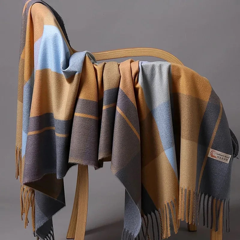 Autumn Winter Warm Cashmere Scarf Dot Pattern Long Tassels Women Thicken Wrap Shawl Lady muffler Wool Pashmina