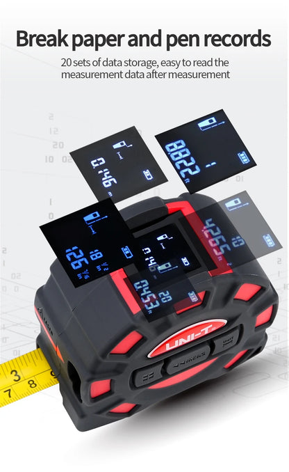 2 in 1 Laser Rangefinder 5m Tape Measure Ruler LCD Display with Backlight Distance Meter Building Measurement Device