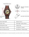 Automatic Self-Wind Watch for Men Wood Red Sandalwood Wristwatches Male Waterproof In Wooden Box