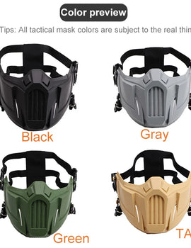 Tactical Airsoft Mask Outdoor Paintball Half Face Iron Warrior Protective Mask Shooting Protection Mouth Mask Hunting Equipment