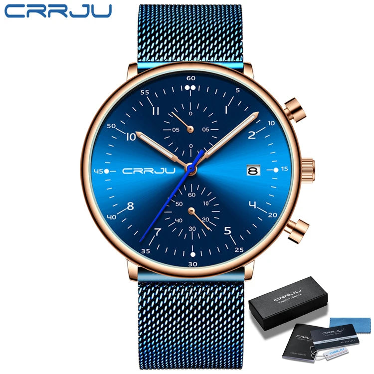 Mens Watch Top Luxury Brand Men Stainless Steel WristWatch Men's Military waterproof Date Quartz watches relogio masculino