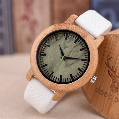 Wooden Watch Simple Casual Silicone Strap Quartz Wrist watch