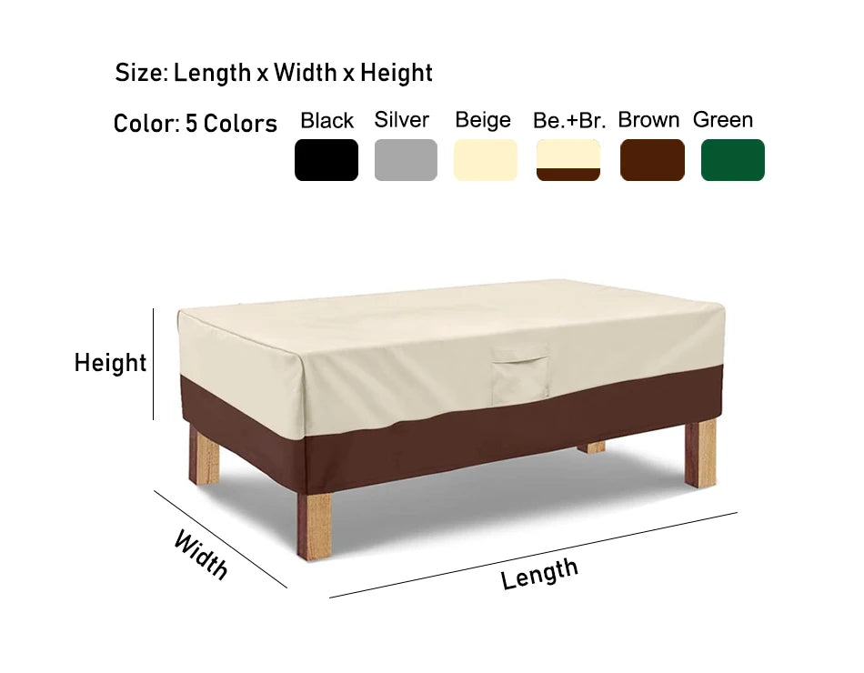 Heavy Duty Waterproof Patio Furniture Cover 420D Outdoor Dining Table Chair Rain Snow UV Protector